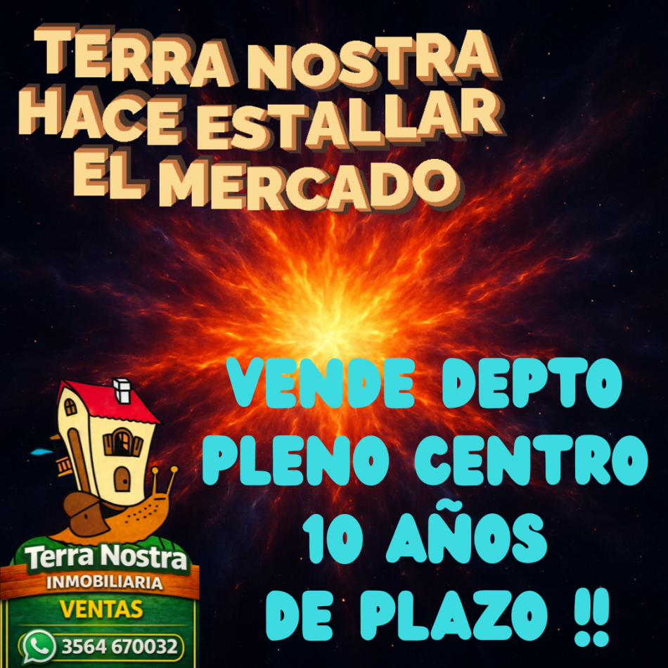 TERRA NOSTRA VENDE HERMOSO DEPARTAMENTO EN PLENO CENTRO. 
